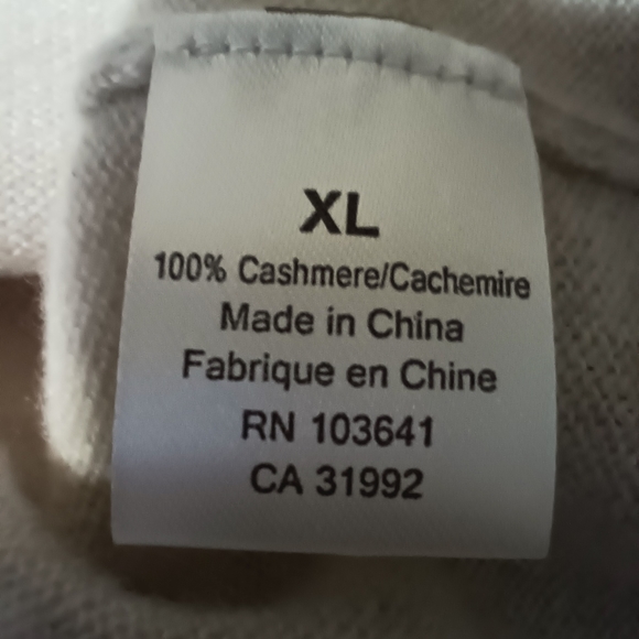 Kier + J Women's XL V-Neck Cream Off White Sparkle Shimmer 100 Cashmere Cardigan - Picture 4 of 10